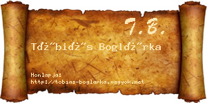 Tóbiás Boglárka névjegykártya
